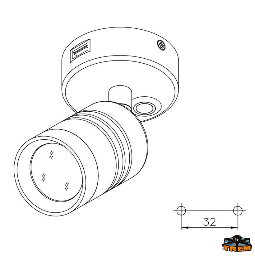 LED Leseleuchte 9-30V/6W mit Schalter