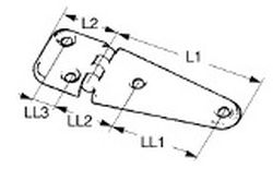 Seasure tiefgezogenes Edelstahlscharnier, 74 x 20mm