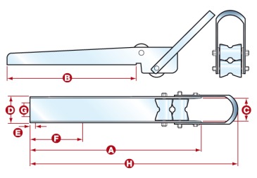 Lewmar Bugbeschlag aus Inox mit Rolle