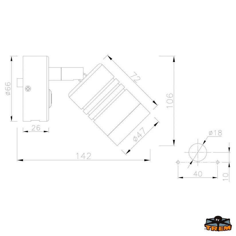 LED Leseleuchte 9-30V/6W mit Schalter